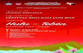 COVER - ISI Denpasar · 5 JADWAL KEGIATAN FESTIVAL SENI BALI JANI I TAHUN 2019 Sabtu, 26 Oktober 2019 Waktu : Pukul 09.30 Wita Tempat : Areal Taman Budaya Provinsi Bali