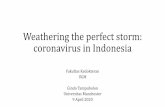 Weathering the perfect storm: coronavirus in …...Wabah virus baru tanpa vaksin, tanpa obat, tanpa pandang bulu 2. Memanen penyandang penyakit kronis yang lazim dan lengah 3. Di ladang