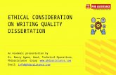 Ethical Consideration On Writing Quality Dissertation | PhD Dissertation Writing Help - Phdassistance.com