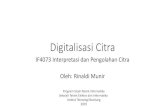 Digitalisasi Citra - Institut Teknologi Bandunginformatika.stei.itb.ac.id/~rinaldi.munir/Citra/... · •Umumnya 256 level (8 bit/pixel) sudah cukup untuk merepresentasikan nilai
