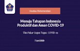 Menuju Tahapan Indonesia Produktif dan Aman COVID-19 · Tim Pakar Gugus Tugas COVID-19 Analisa Rekomendasi 7 Juni 2020. DASAR HUKUM Undang-Undang Nomor 24 Tahun 2007 tentang Penanggulangan