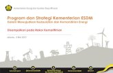 Program dan Strategi Kementerian ESDM€¦ · Kedaulatan dan Kemandirian Energi Rasio Elektrifikasi Keberlanjutan Pemerataan & Keterjangkauan Investasi & Pertumbuhan Reformasi Birokrasi