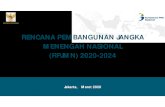 RENCANA PEMBANGUNAN JANGKA MENENGAH ......Slide - 5 DASAR HUKUM PENYUSUNAN RPJMN 2020-2024 UU No. 25/2004 tentang Sistem Perencanaan Pembangunan Nasional PP No. 40/2006 tentang Tata