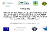 “SECADOR SOLAR PARA LA DIVERSIFICACIÓN proyecto “secador solar para la diversificaciÓn del proceso productivo de la planta procesadora agroindustrial agroidsa en matagalpa, nicaragua”