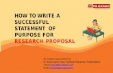 How to write a Successful Statement Of Purpose For Research Proposal - Phdassistance