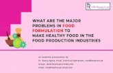 Major problems in food formulation -  Foodresearchlab