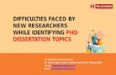 Difficulties Faced by New Researchers While Identifying PhD Dissertation Topics - Phdassistance