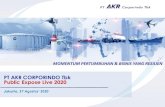 PT AKR CORPORINDO Tbk Public Expose Live 2020 · PDF file Jakarta, 27 Agustus’ 2020. PT AKR CORPORINDO Tbk . Public Expose Live 2020. MOMENTUM PERTUMBUHAN & BISNIS YANG RESILIEN