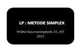 LP : METODE SIMPLEX - Universitas Brawijaya...ITERASI 1 ITERASI 2 SOLUSI OPTIMAL KESIMPULAN Title Slide 1 Author MY Created Date 10/19/2012 8:03:54 AM ...