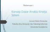 Analisis Kinerja Sistem - Gunadarmaayu_ws.staff.gunadarma.ac.id/.../Konsep+Dasar+Analisis+Kinerja+Sis… · Konsep Dasar Analisis Kinerja Sistem Tujuan Pembelajaran : 1. Mahasiswa