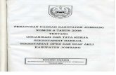 surabaya.bpk.go.id · peraturan daerah kabupaten jombang nomor 6 tahun 2008 tentang organisasi dan tata kerja sekretariat daerah, sekretariat dprd dan staf aili kabupaten jombang
