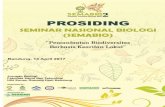 Seminar Nasional Biologi 2 (SEMABIO) 2017 “Pemanfaatan … · 2019. 11. 18. · Kode Nama Penulis Judul Hal EK-1 Y. Dhahiyat, B.Brilliantsyah, Rachmadi, A.H., Perdana, B.T. Bioakumulasi