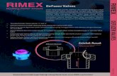 DeFuzer Valves - RIMEX · DeFuzer Valve merupakan suatu valve yang sangat sensitif terhadap temperatur dan tekanan (190 psi, 200°F) dirancang untuk melepaskan potensi tekanan udara