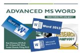 ADVANCED MS WORD - MUHAMMAD YUSRO · Ketika membuka Microsoft Word, pada halaman utama pada menu “Home”, sudah ... Pada Tab Home, dibagian Styles, pilih icon panah kebawah seperti