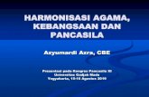 HARMONISASI AGAMA, KEBANGSAAN DAN PANCASILA Azra (ppt).pdf · Meski demikian, Pancasila adalah ‘de-confessional basis of the Indonesian state’—dasar negara yang tidak terkait
