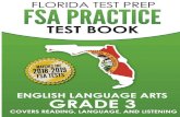 BEST BOOK FLORIDA TEST PREP FSA Practice Test Book English Language Arts Grade 3 Covers