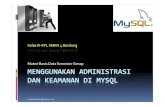 Modul 5-Menggunakan Administrasi dan Keamanan di MySQL · MENGGUNAKAN ADMINISTRASI DAN KEAMANAN DI MYSQL MateriBasis Data Semester Genap mohalialjauhari@yahoo.co.id. PENDAHULUAN Keamanan:Keadaanbebasdaribahaya