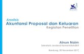 Analisis Akuntansi Proposal dan Keluaran Akuntansi Proposal dan Keluaran Analisis Kegiatan Penelitian