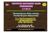 PARTISIPASI MASYARAKAT DALAM PEMBANGUNAN 1310013blog.upnyk.ac.id/asset/web/pdf/c81e728d9d4c2f636f067f89cc14862c041855.pdfDr. Eko Murdiyanto, SP., M.Si. Pertemuan-1 Program Studi Agribisnis