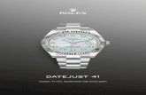 Datejust 41 - Rolex · Datejust 41 dalam Rolesor Putih menampilkan pelat jam Tampilan lapisan kerang mutiara putih dengan berlian dan tali jam Oyster. Pelat jamnya menampilkan Berlian