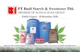 PT Budi Starch & Sweetener Tbk · 2020. 12. 14. · MSG : bahan baku 4. Kertas & tekstil : sebagai pelekat dan penyerap 1. Kembang gula 2. Es krim 3. Makanan dan biskuit 4. Minuman,