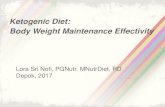 Ketogenic Diet: Body Weight Maintenance Effectivity · 2017. 12. 7. · Diet Ketogenik •Diet Ketogenik adalah diet tinggi lemak protein moderat dan rendah karbohidrat (Epilepsy