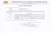 UNIVERSITAS PGRI YOGYAKARTA - UPYupy.ac.id/media/document/keterangan-akreditasi-pt-upy-5bb17ba6da… · Keputusan BAN-PT nom6r tanggal 18 April2015 terakreditasi B berdasarkan 30613
