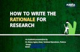 How to write the rationale for research? – Pubrica