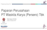 Paparan Perusahaan PT Waskita Karya (Persero) Tbk · 2019. 11. 5. · Latar Belakang Perseroan 2 • PT Waskita Karya (Persero) Tbk, kode saham : WSKT:IJ, merupakan Badan Usaha Milik