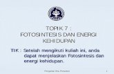TOPIK 7 : FOTOSINTESIS DAN ENERGI KEHIDUPAN
