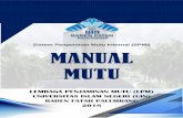 Sistem Penjaminan Mutu Internal (SPMI) MANUAL MUTU
