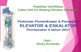 Pedoman Pemeriksaan & Pengujian ELEVATOR & ESKALATOR