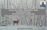 TITLE, BY LINE, ABSTRACT AND INTRODUCTION IN SCIENTIFIC ...
