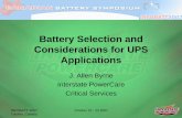 Battery Selection for UPS
