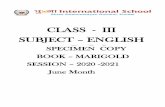 CLASS - III SUBJECT – ENGLISH - Puna International School