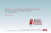 Policy without Parliament the growth of regulation in Australia