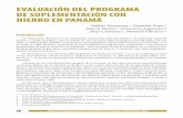 Evaluación del programa de suplementación con hierro en Panamá. Por Odalis Sinisterra, Emerita Pons, Flavia Fontes, Francisco Lagrutta, Yeny Carrasco y Manuel Olivares.