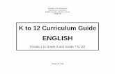 Republic of the Philippines K to 12 Curriculum Guide ENGLISH (Grade 1 to Grade 3 and Grade 7 to 10) K TO 12 – ENGLISH