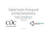 Digital Credit: Pricing and pricing transparency