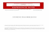 Student Teacher Ratio - REFERENCE NOTE