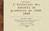 L'évolution des manuels de grammaire de 1960 à 2000