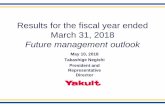Results for the fiscal year ended March 31, 2018 Future ...