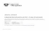 2021-2022 UNDERGRADUATE CALENDAR - University of ...
