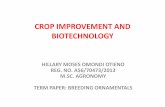 CROP IMPROVEMENT AND BIOTECHNOLOGY TERM PAPER