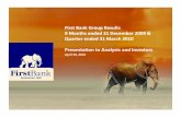 First Bank Group Results 9 Months ended 31 December 2009 ...