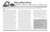 Bulletin - Native Plant Society of Oregon