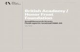 British Academy / Honor Frost Foundation