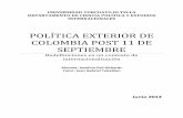 POLÍTICA EXTERIOR DE COLOMBIA POST 11 DE SEPTIEMBRE Redefiniciones en un contexto de internacionalización