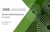 Climate Related Disclosures - an Update