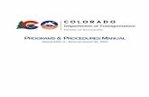 PROGRAMS & PROCEDURES MANUAL - Colorado ...